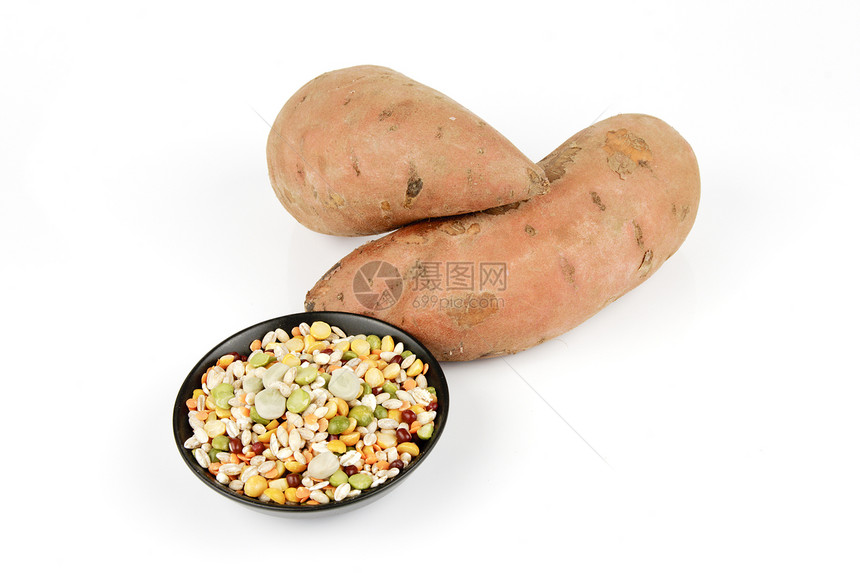 甜土豆和汤豆生产脉冲烹饪蔬菜橙子淀粉厨房生活马铃薯营养图片