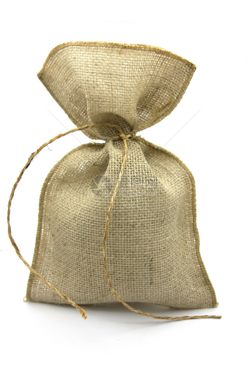假麻袋棉布古董小袋乡村麻布材料礼物细绳棕色帆布图片