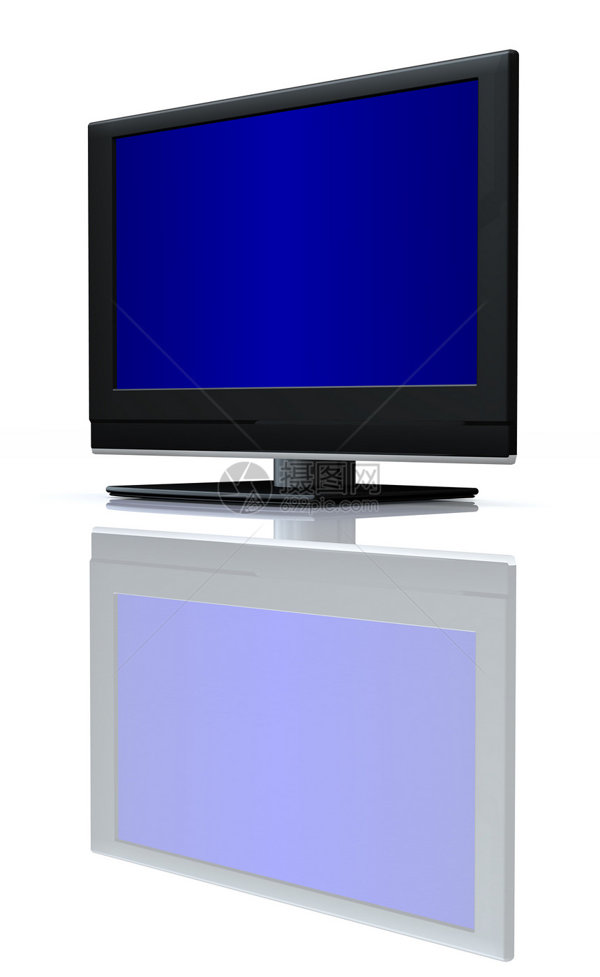 白色平坦的 LCD 电视广播视频视听风景电脑推介会图像屏幕电子行业图片