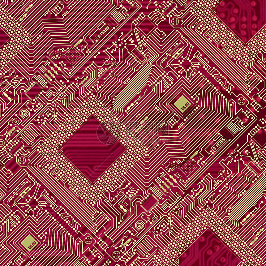 红色印刷工业电路板型式图片