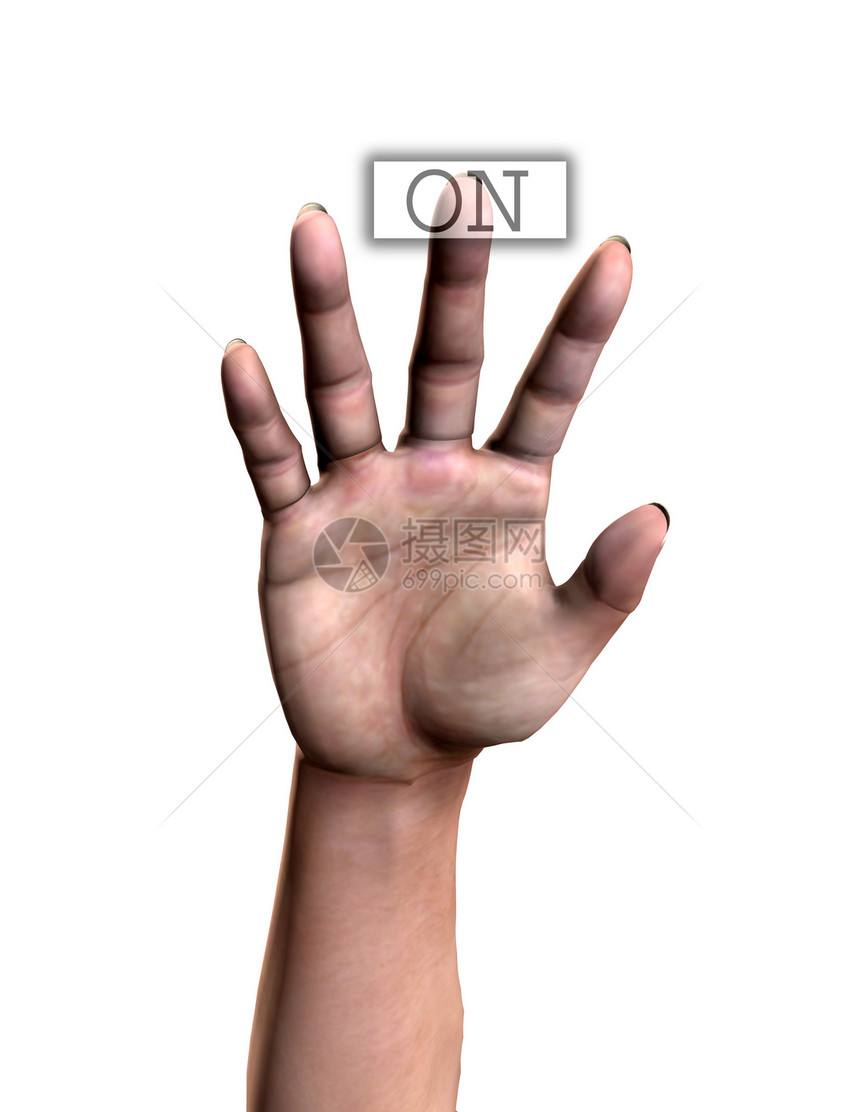 手推按钮拇指行动棕榈手臂手指数字图片