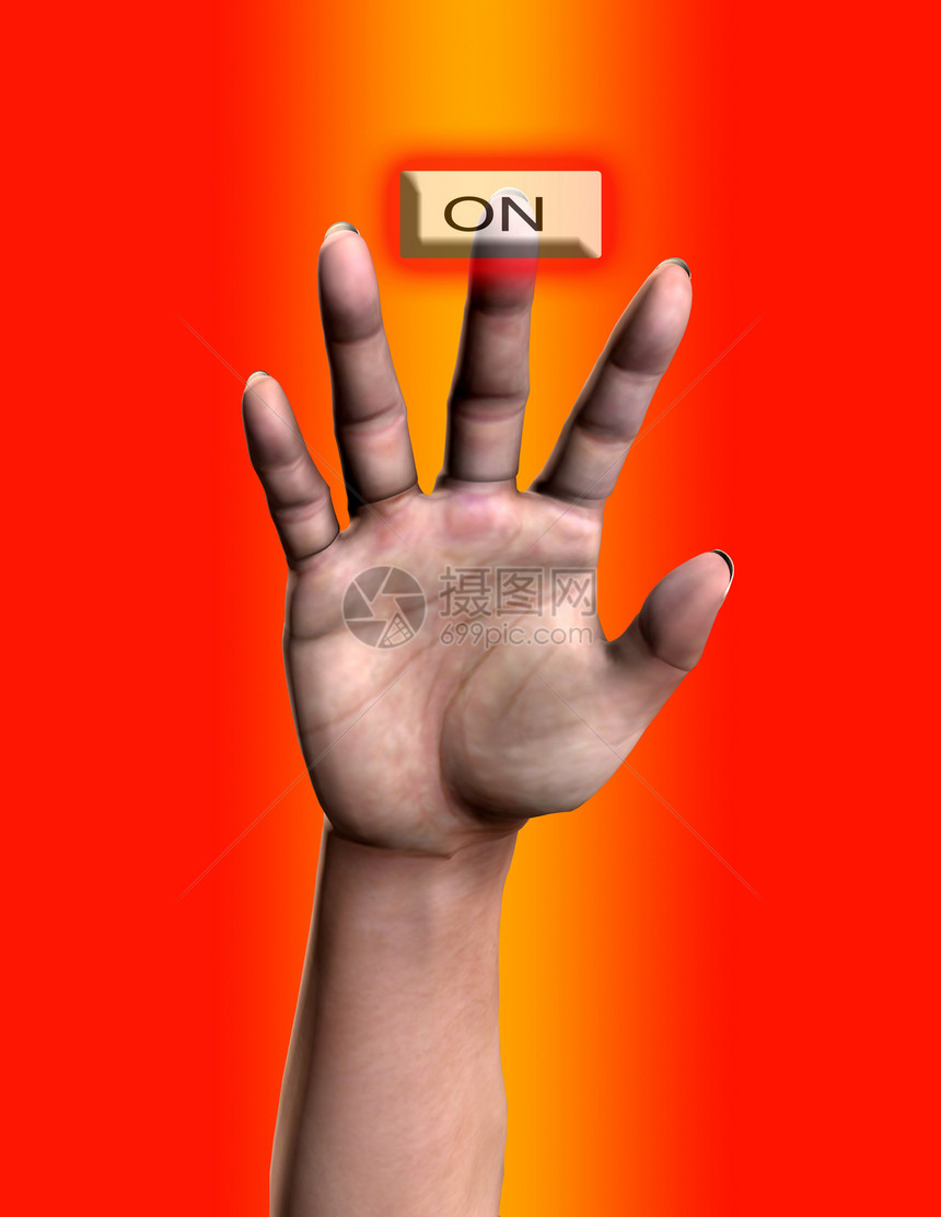 手推按钮行动拇指手臂手指数字棕榈图片