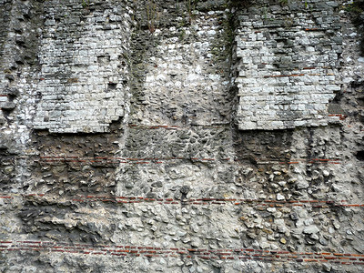 古罗马伦敦长城历史地标风化石方石工历史性建筑石墙背景图片