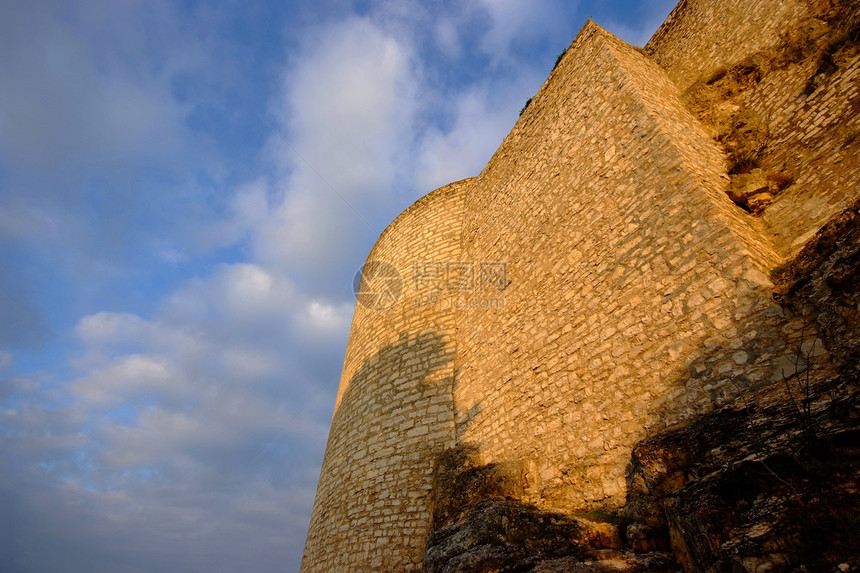 胡亨内芬城堡堡垒建筑东容斗争中年废墟石头黑暗时代建筑学残骸图片