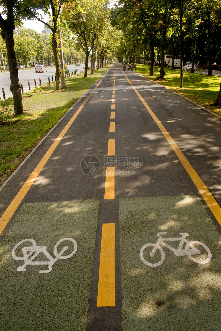 自行车车道人行道地面分数环境线条城市安全运输小路交通图片