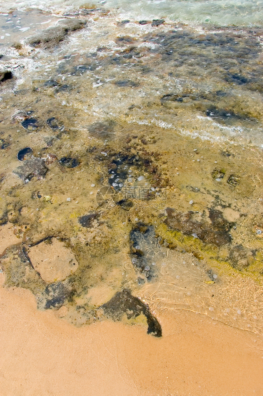 海滩水海浪海岸墙纸悬崖波浪天空波纹黄色蓝色海洋图片