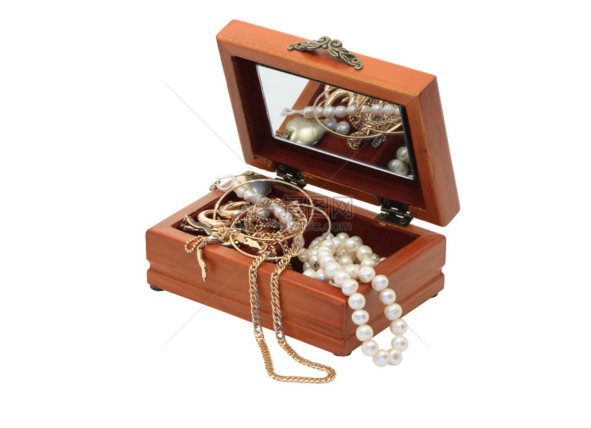珠宝盒项链珠宝珍珠奢华手镯树干链子财富盒子宝藏图片