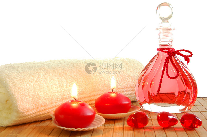 红锅蜡烛白色温泉疗法芳香工作室风格瓶子装饰气味图片