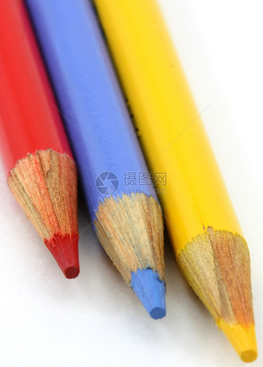 红 蓝黄黄色笔纸蜡笔图片