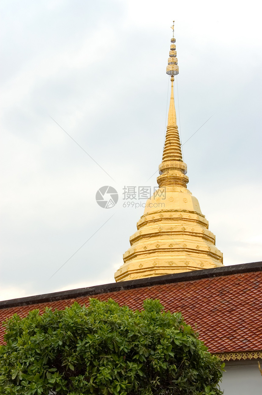 金色 stupa宝塔寺庙建筑学宗教佛教徒绿色废墟地方文化佛塔图片