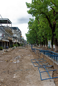 道路工程结构城市街道场景橙子工地交通工作安全警告背景图片