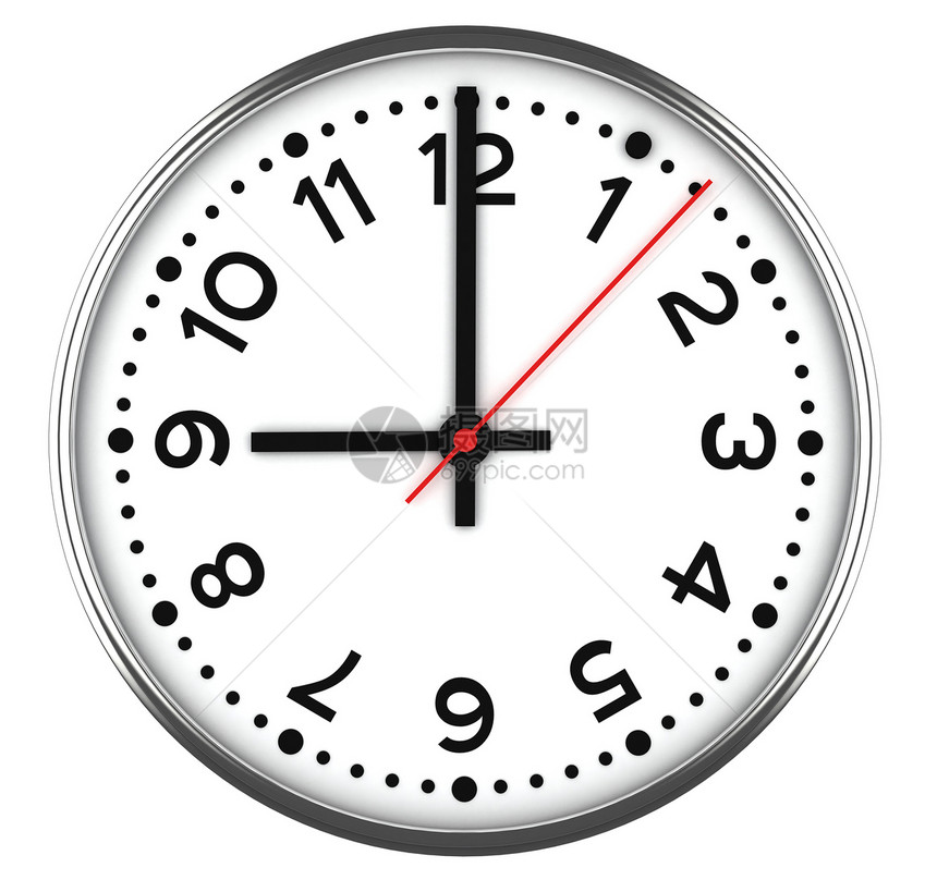 白色时钟元素指针设计黑色办公对象时间分针图片