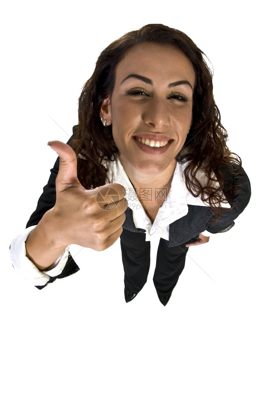 女性显示向上看的拇指手势商务老板情感商业姿势生活白色管理人员冒充图片