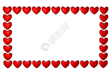 红心框架红色镜框符号心形边界背景图片