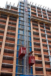 电梯高楼脚手架建造建筑承包商背景图片