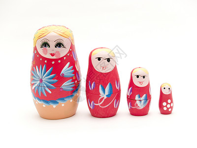 俄罗斯嵌套娃娃玩具白色的高清图片