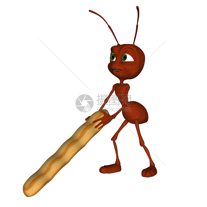 3D 设定蚂蚁薯条动物卡通片昆虫红色图片