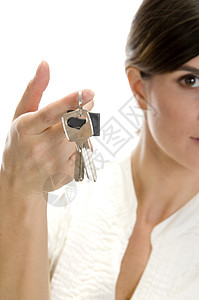 女人的手指有钥匙背景图片