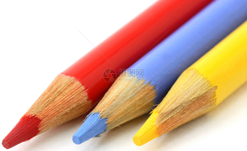 红色 蓝色黄绿色铅笔蜡笔主要颜色图片