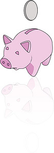 养猪银行粉色小猪宿舍经济硬币背景图片
