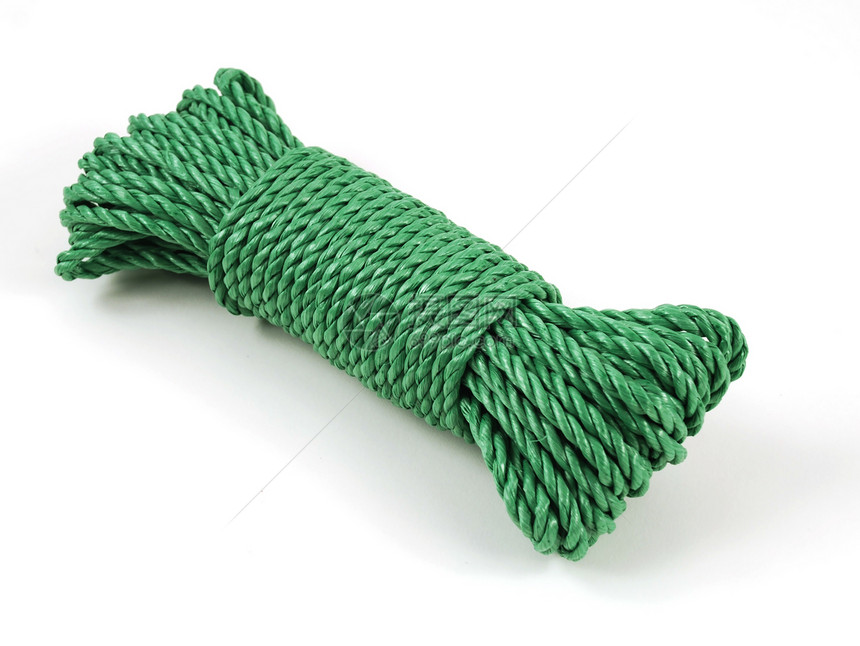 绿色绿绳环形线圈线程尼龙领带棉布编织细丝图片
