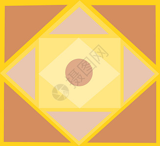 广场和圆圈棕色绘画黄色正方形插图背景图片
