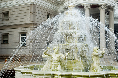 古典风格喷泉背景图片