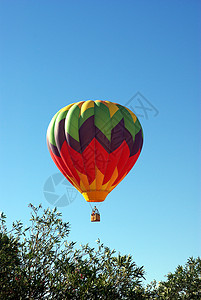 热气球和清空天空飞行篮子背景图片