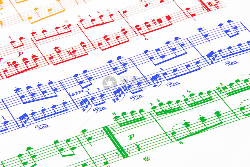 附注表唱歌白色绿色钥匙笔记旋律蓝色教育文化交响乐图片