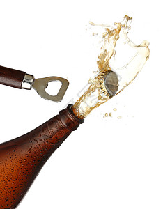 喷洒的啤酒开一瓶冰啤酒 喷洒图像背景
