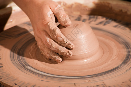 波特车轮Potter 雕塑克莱车轮手指爱好地球艺术家工匠陶器工艺旋转艺术背景