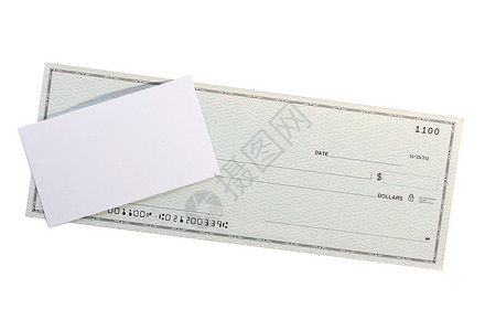 支票和营业名卡背景图片