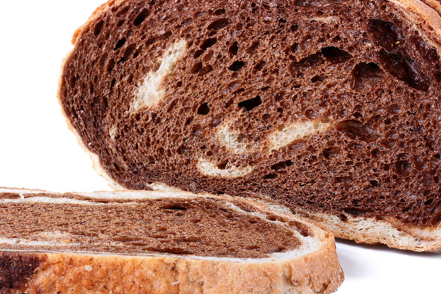 无叶面包切片糖尿病面包棕色糖类小麦正方形葡萄干面粉食物发酵图片