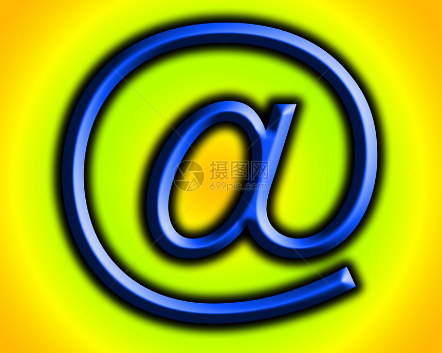 因特网符号坡度技术蓝色网络图标插图互联网黄色橙子电子邮件图片