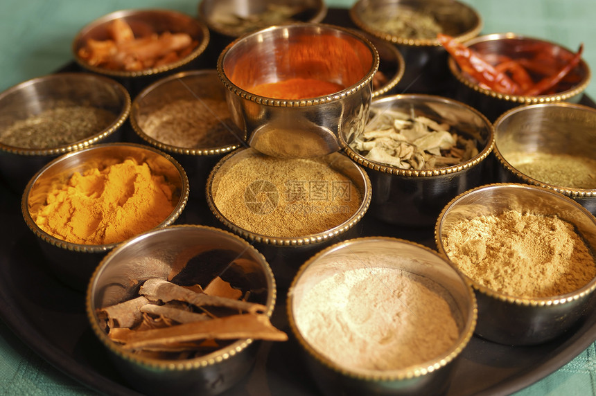 印度香料酱汁种类宏观芳香厨房多样性餐厅消化藏红花胡椒图片