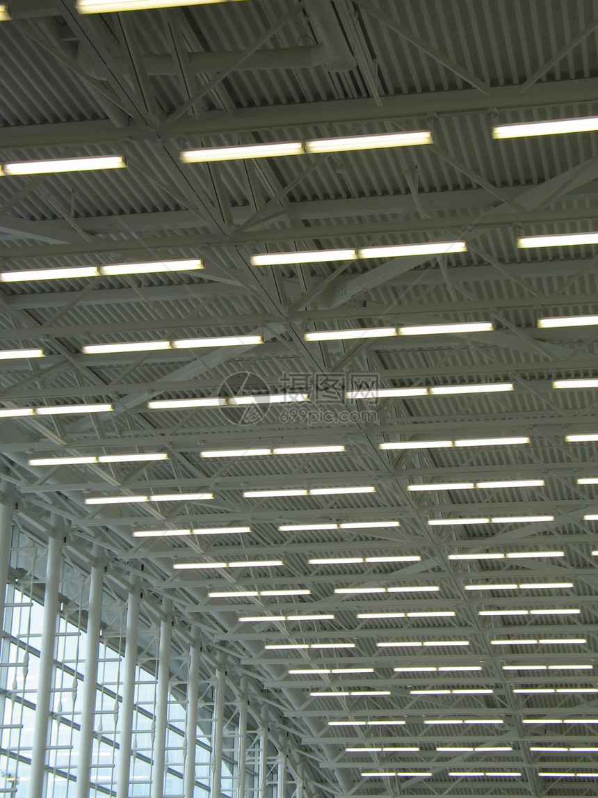现代内地主义者飞机场窗户极简建筑白色面板图片