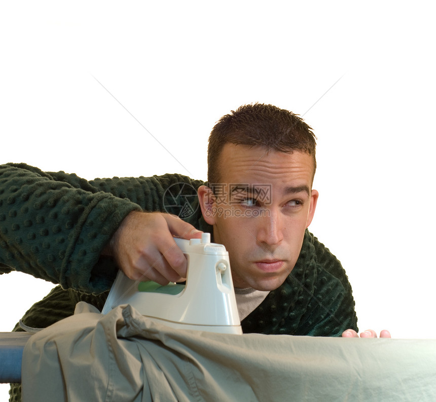 洗衣店衣服男性工具浴衣木板琐事熨烫男人皱纹家居服图片