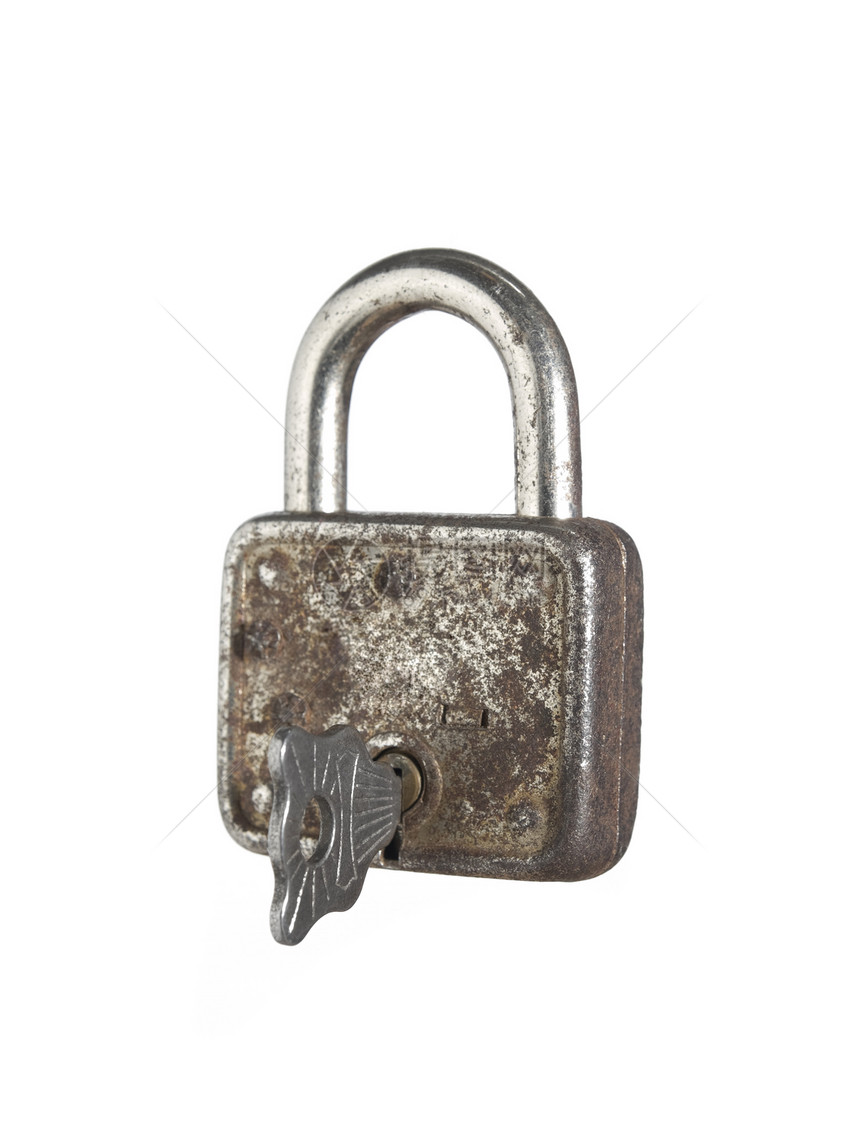 锁定键隐私安全钥匙金属棕色氧化乡村白色古董工业图片