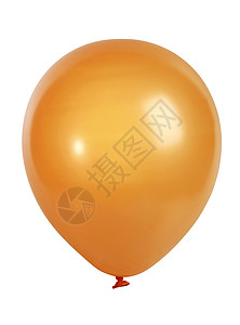 白上孤立的橙色气球背景