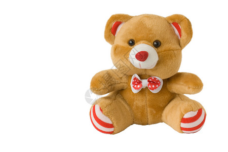 玩具棕熊材料白色抹布礼物孩子们棕色背景图片