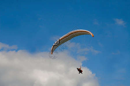 排单天空降落伞高度娱乐跳伞员蓝色跳伞运动背景图片