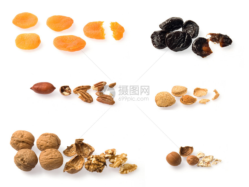 干枯水果李子种子美食饮食小吃多样性花生坚果白色营养图片