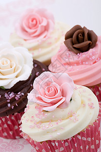 蛋糕玫瑰甜的不健康的饮食高清图片
