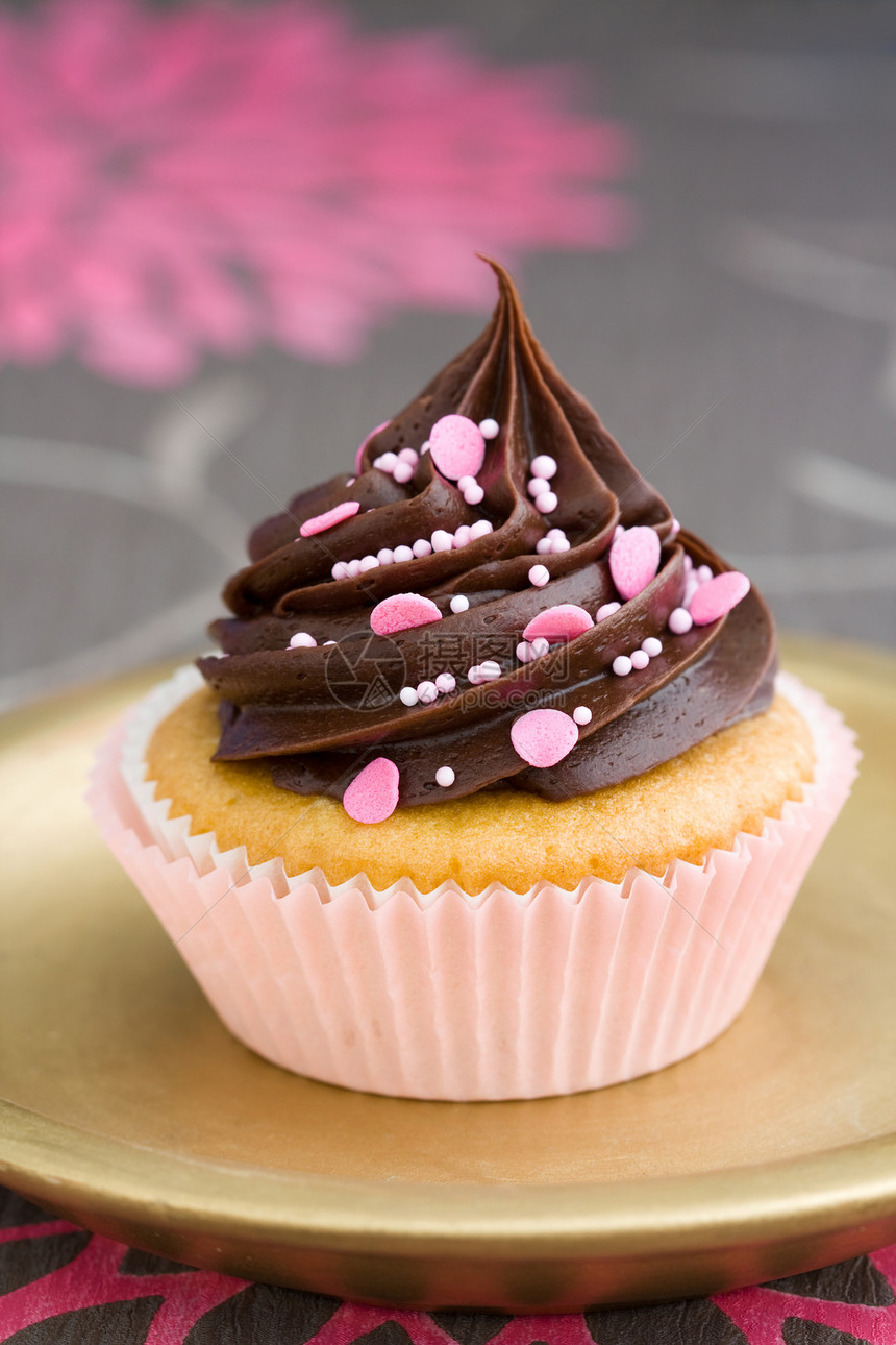 粉红巧克力蛋糕对象磨砂面包巧克力甜点冰镇家庭童话烘焙蛋糕图片