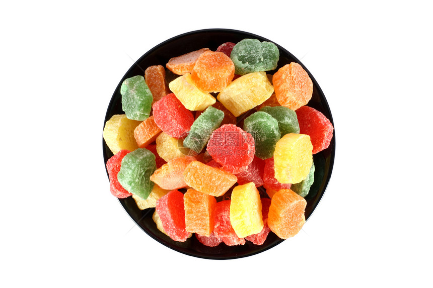 彩色果冻糖果红色甜点小吃白色橙子黑色绿色食物黄色图片