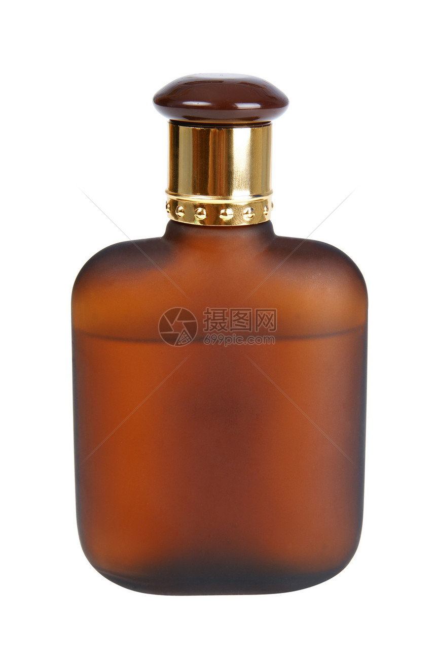 棕色瓶香味液体芳香瓶子男人气味玻璃香水化妆品白色图片