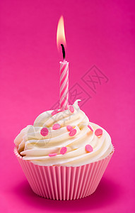 生日蛋糕蛋糕蜡烛粉色小雨家庭对象甜点庆典童话烘焙奶油背景图片