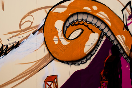 村镇工作创造性衰变壁画涂鸦创造力艺术家街道场景文化背景图片