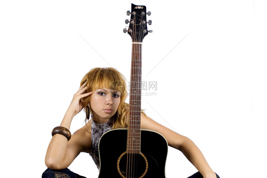 配吉他漂亮女孩女孩国家女性音乐家女士玩家图片