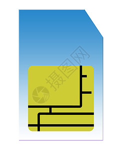 移动电话模拟卡卡片图形技术手机芯片电话蓝色金子插图细胞背景图片
